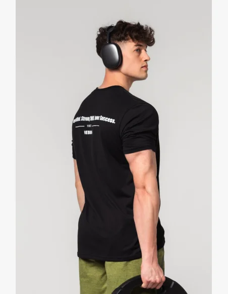NEBBIA • NEBBIA Muscle fit tričko FLEXIN' černé • Nebshop.cz