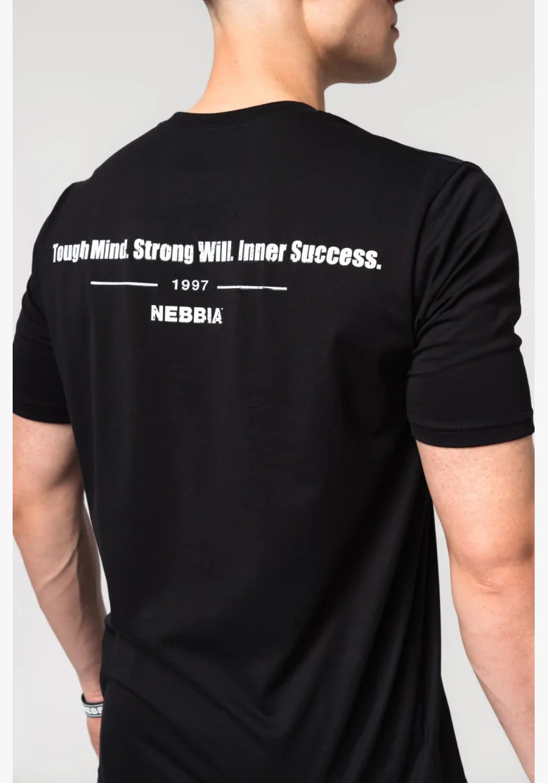 NEBBIA • NEBBIA Muscle fit tričko FLEXIN' černé • Nebshop.cz