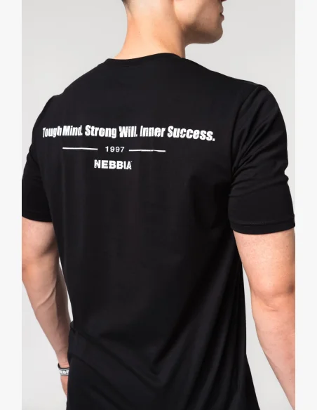 NEBBIA • NEBBIA Muscle fit tričko FLEXIN' černé • Nebshop.cz