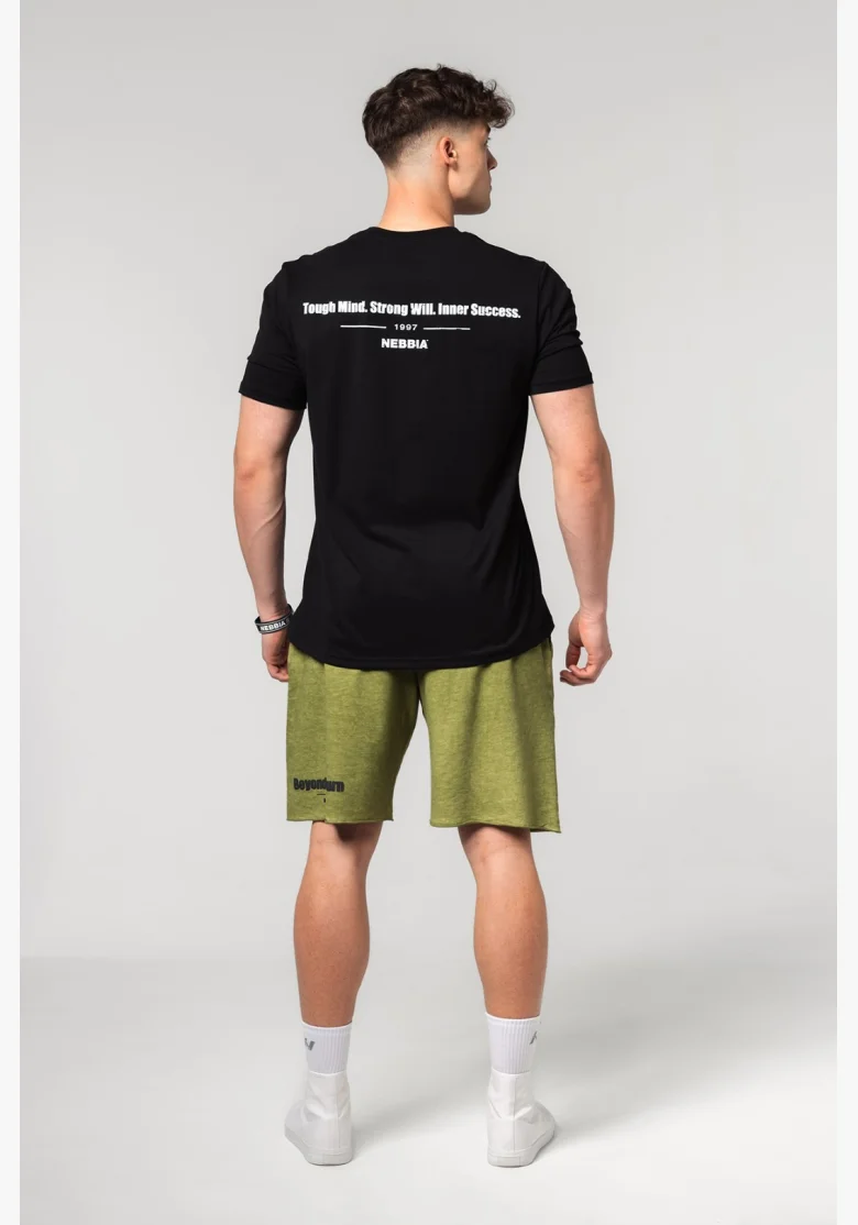 NEBBIA • NEBBIA Muscle fit tričko FLEXIN' černé • Nebshop.cz
