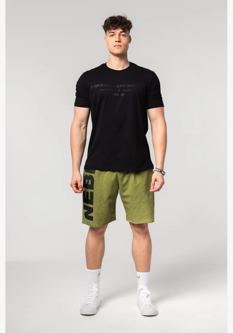 NEBBIA • NEBBIA Muscle fit tričko FLEXIN' černé • Nebshop.cz