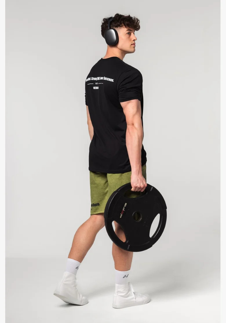 NEBBIA • NEBBIA Muscle fit tričko FLEXIN' černé • Nebshop.cz