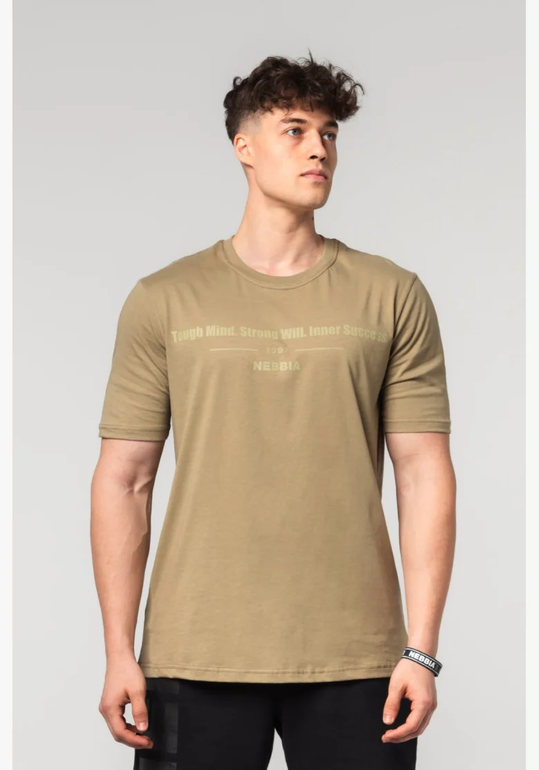 NEBBIA • NEBBIA Muscle fit tričko FLEXIN' zelené • Nebshop.cz