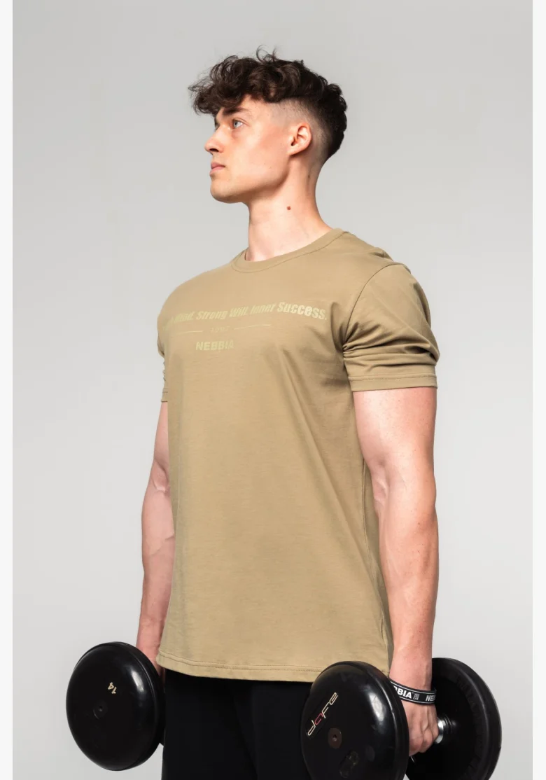 NEBBIA • NEBBIA Muscle fit tričko FLEXIN' zelené • Nebshop.cz