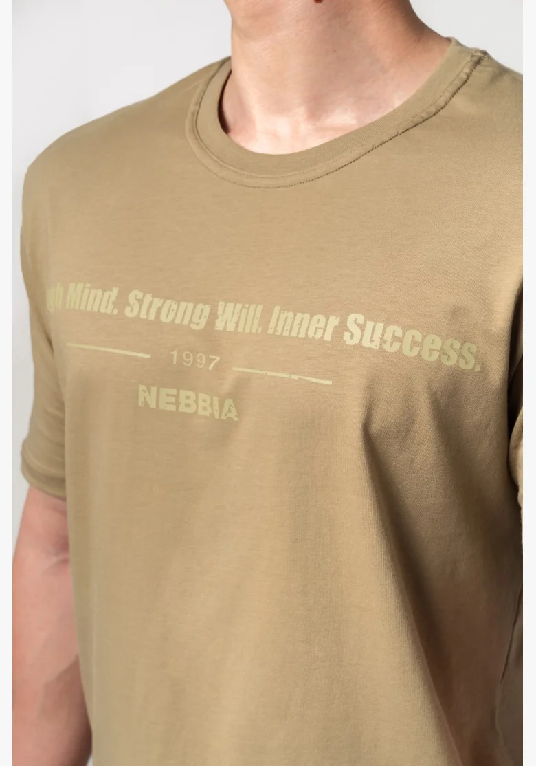 NEBBIA • NEBBIA Muscle fit tričko FLEXIN' zelené • Nebshop.cz