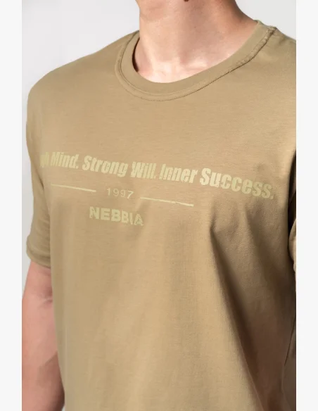 NEBBIA • NEBBIA Muscle fit tričko FLEXIN' zelené • Nebshop.cz