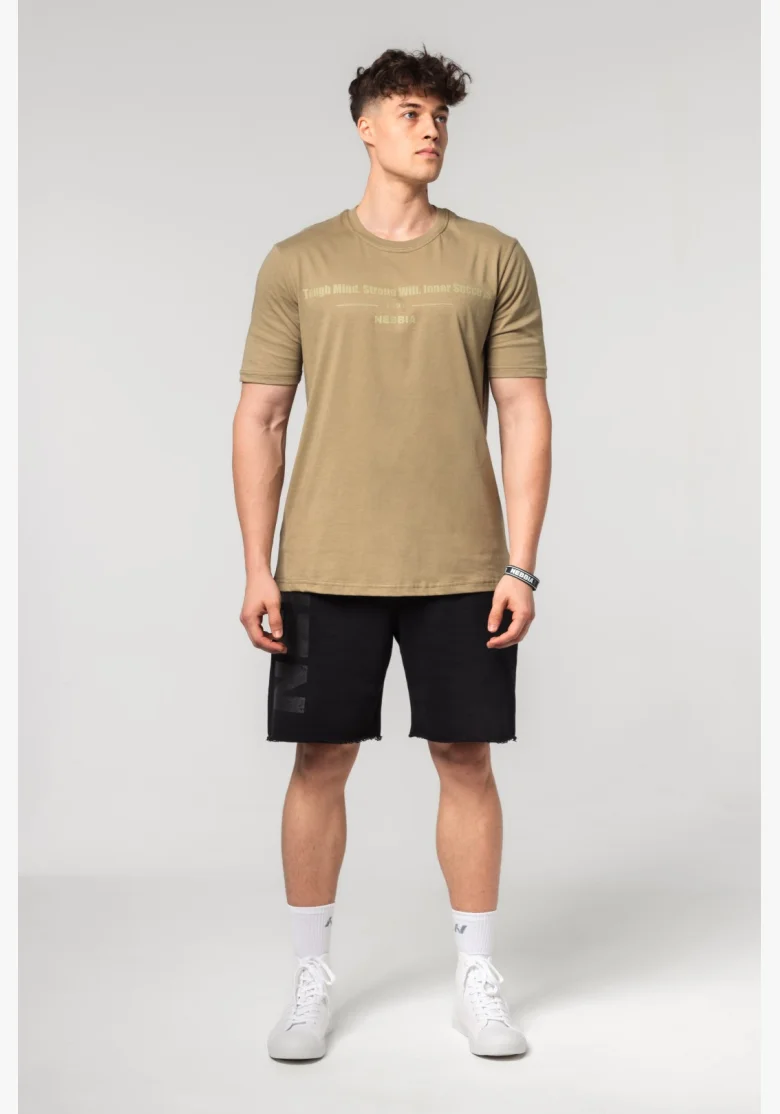 NEBBIA • NEBBIA Muscle fit tričko FLEXIN' zelené • Nebshop.cz