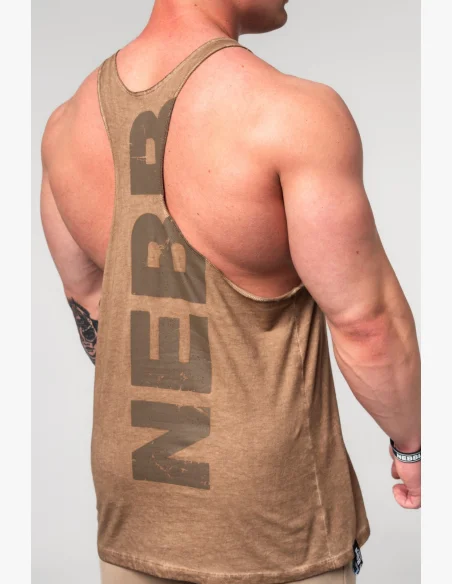 NEBBIA • NEBBIA Washed-off oversized tílko MAX OUT hnedé • Nebshop.cz