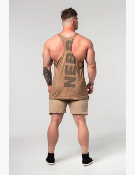 NEBBIA • NEBBIA Washed-off oversized tílko MAX OUT hnedé • Nebshop.cz