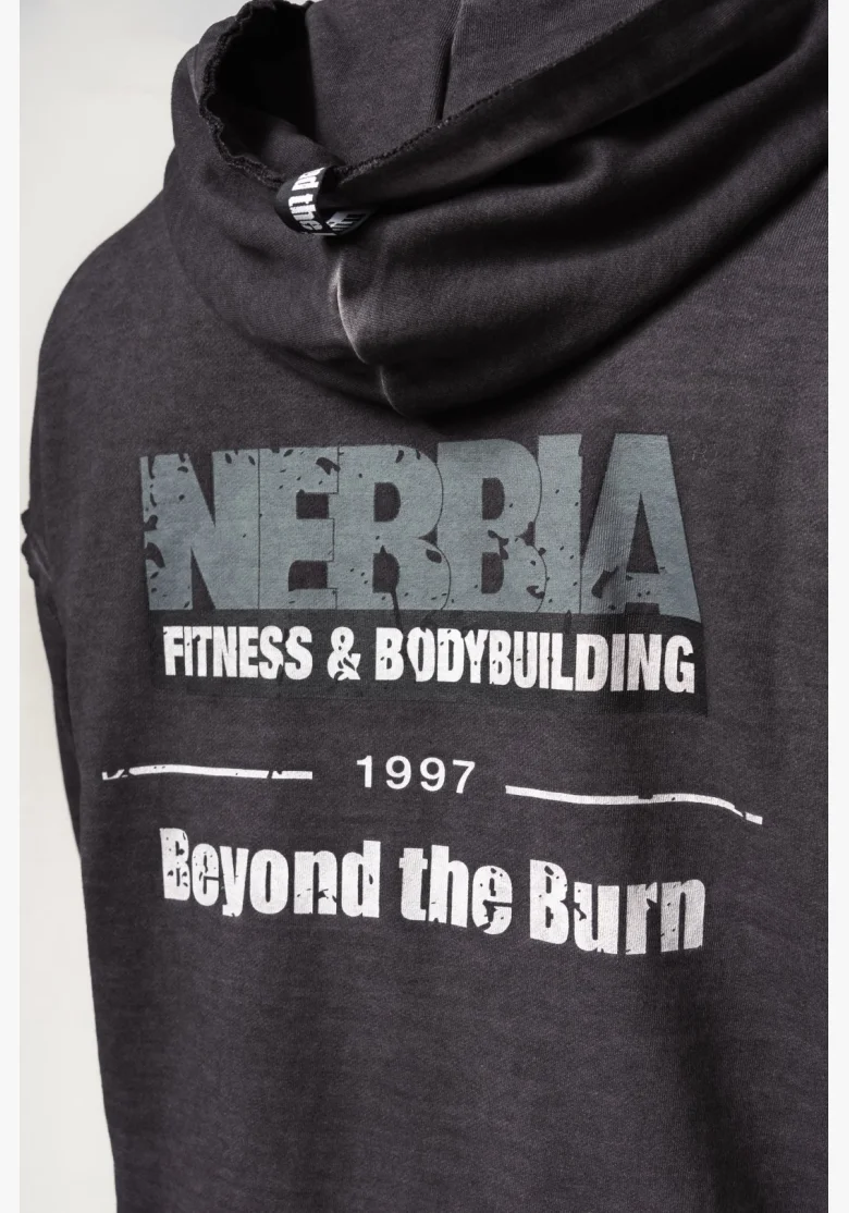 NEBBIA • NEBBIA Washed-off mikina na zip GYM BRO černá • Nebshop.cz