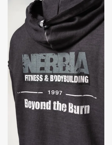 NEBBIA • NEBBIA Washed-off mikina na zip GYM BRO černá • Nebshop.cz