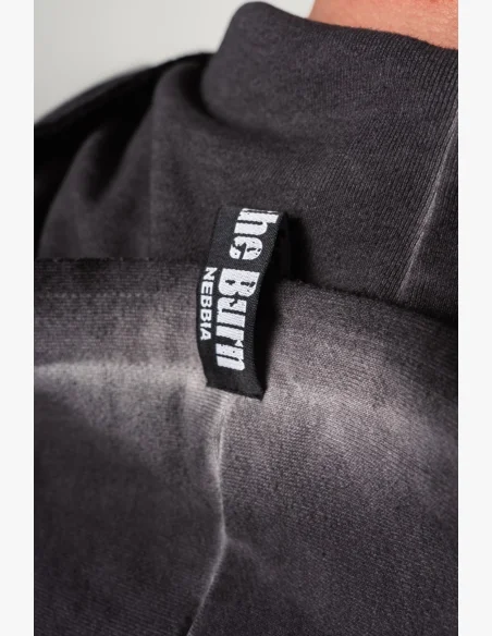 NEBBIA • NEBBIA Washed-off mikina na zip GYM BRO černá • Nebshop.cz