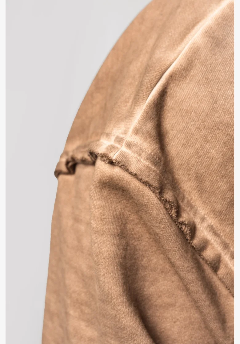 NEBBIA • NEBBIA Washed-off mikina na zip GYM BRO hnědá • Nebshop.cz