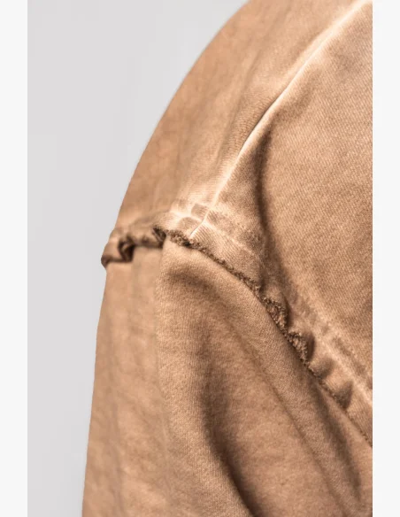 NEBBIA • NEBBIA Washed-off mikina na zip GYM BRO hnědá • Nebshop.cz