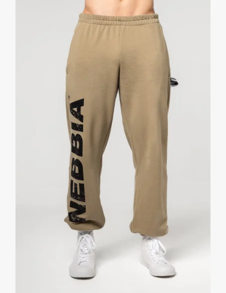NEBBIA • NEBBIA Volné baggy tepláky s kapsami GYM BRO zelené • Nebshop.cz