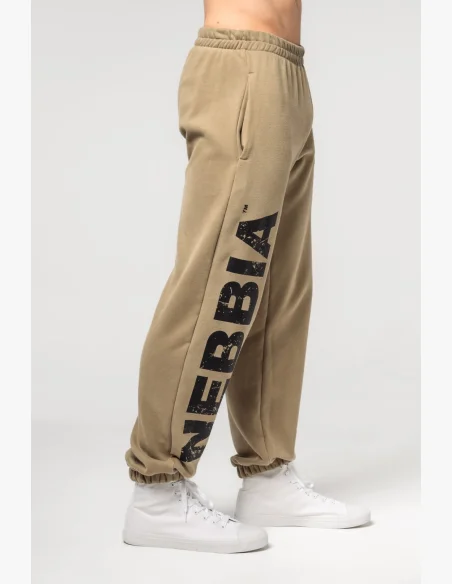 NEBBIA • NEBBIA Volné baggy tepláky s kapsami GYM BRO zelené • Nebshop.cz