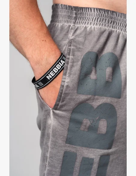 NEBBIA • NEBBIA Washed-off teplákové šortky NO BS šedé • Nebshop.cz