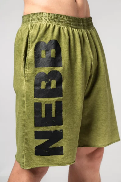 NEBBIA • NEBBIA Washed-off teplákové šortky NO BS zelené • Nebshop.cz 2