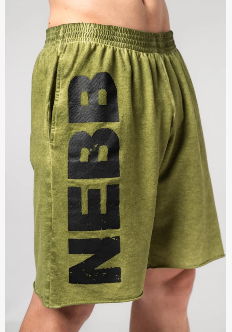 NEBBIA • NEBBIA Washed-off teplákové šortky NO BS zelené • Nebshop.cz