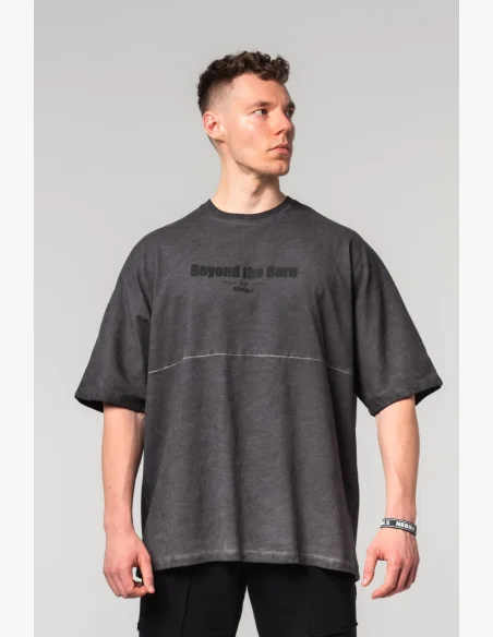 NEBBIA • NEBBIA Washed-off oversized tričko NO SHORTCUTS černé • Nebshop.cz