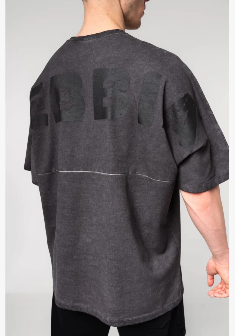 NEBBIA • NEBBIA Washed-off oversized tričko NO SHORTCUTS černé • Nebshop.cz