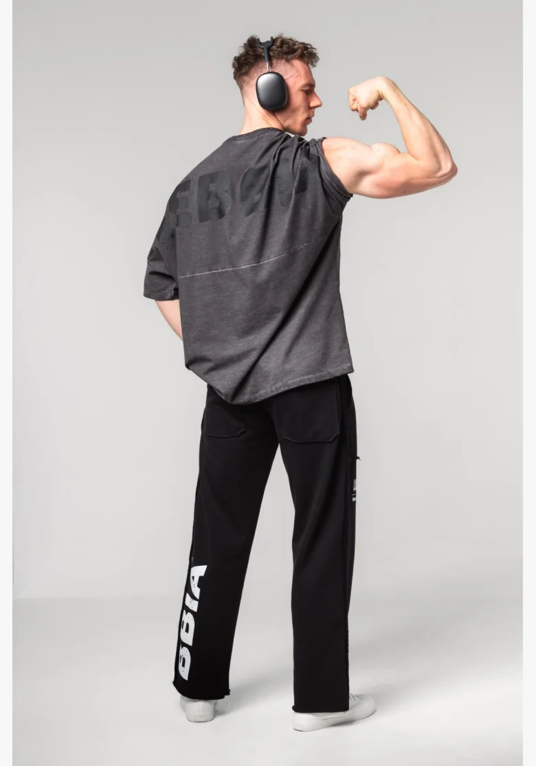 NEBBIA • NEBBIA Washed-off oversized tričko NO SHORTCUTS černé • Nebshop.cz