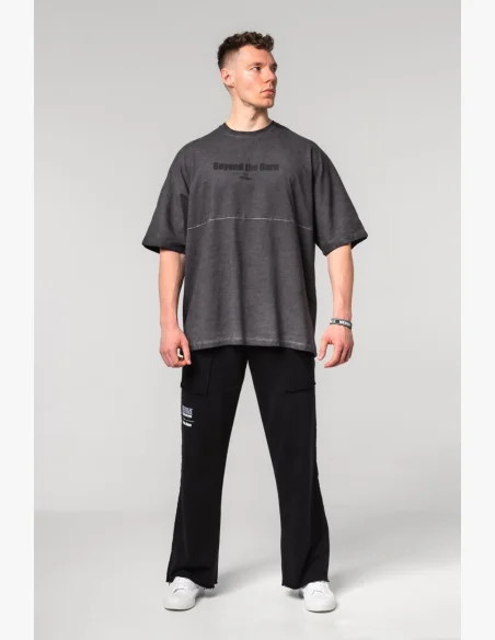 NEBBIA • NEBBIA Washed-off oversized tričko NO SHORTCUTS černé • Nebshop.cz
