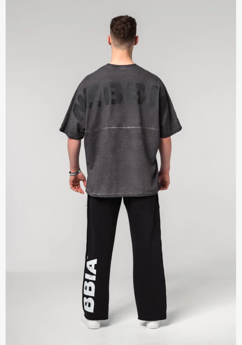 NEBBIA • NEBBIA Washed-off oversized tričko NO SHORTCUTS černé • Nebshop.cz