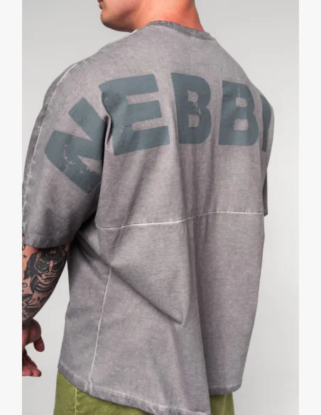 NEBBIA • NEBBIA Washed-off oversized tričko NO SHORTCUTS šedé • Nebshop.cz