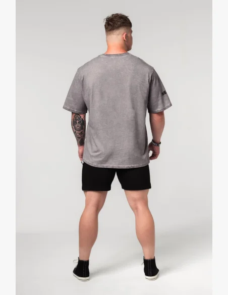 NEBBIA • NEBBIA Washed-off bavlnený heavyweight tričko GRIND šedé • Nebshop.cz