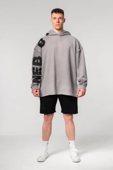 NEBBIA • NEBBIA Washed-off oversized mikina s kapucí NO BS šedá • Nebshop.cz