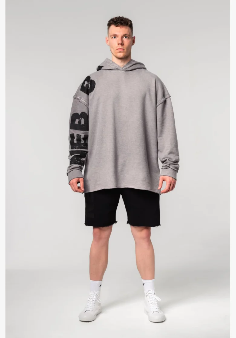 NEBBIA • NEBBIA Washed-off oversized mikina s kapucí NO BS šedá • Nebshop.cz
