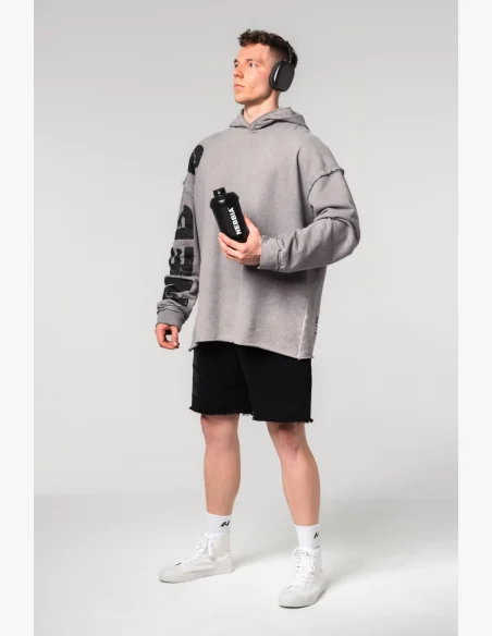 NEBBIA • NEBBIA Washed-off oversized mikina s kapucí NO BS šedá • Nebshop.cz