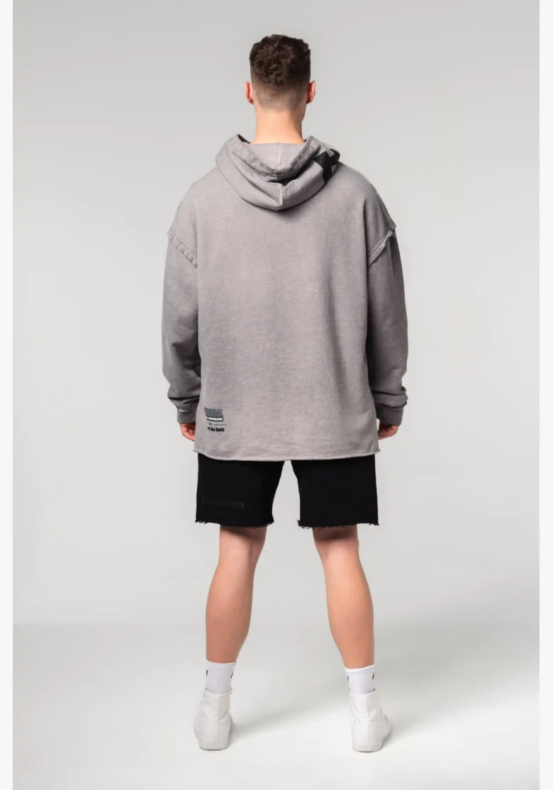 NEBBIA • NEBBIA Washed-off oversized mikina s kapucí NO BS šedá • Nebshop.cz