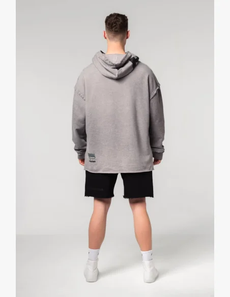 NEBBIA • NEBBIA Washed-off oversized mikina s kapucí NO BS šedá • Nebshop.cz