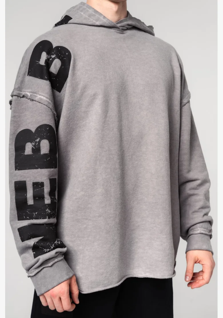 NEBBIA • NEBBIA Washed-off oversized mikina s kapucí NO BS šedá • Nebshop.cz