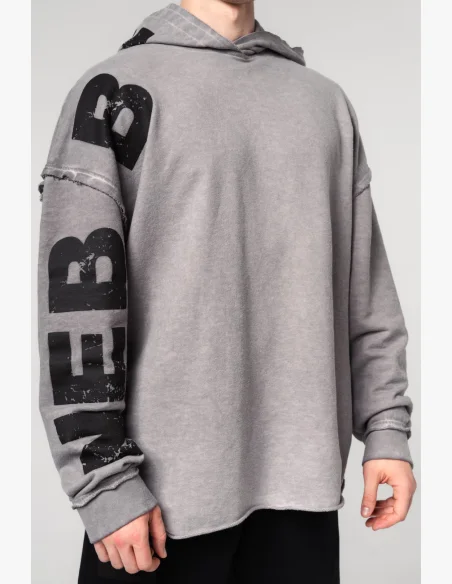 NEBBIA • NEBBIA Washed-off oversized mikina s kapucí NO BS šedá • Nebshop.cz