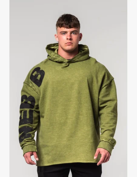 NEBBIA • NEBBIA Washed-off oversized mikina s kapucí NO BS zelená • Nebshop.cz