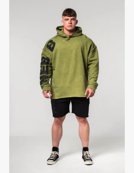 NEBBIA • NEBBIA Washed-off oversized mikina s kapucí NO BS zelená • Nebshop.cz