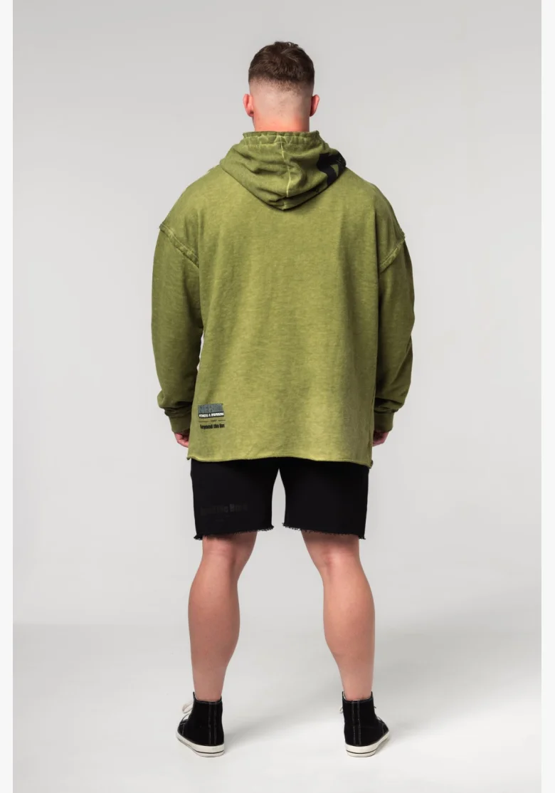 NEBBIA • NEBBIA Washed-off oversized mikina s kapucí NO BS zelená • Nebshop.cz