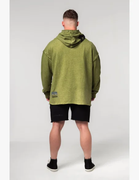NEBBIA • NEBBIA Washed-off oversized mikina s kapucí NO BS zelená • Nebshop.cz