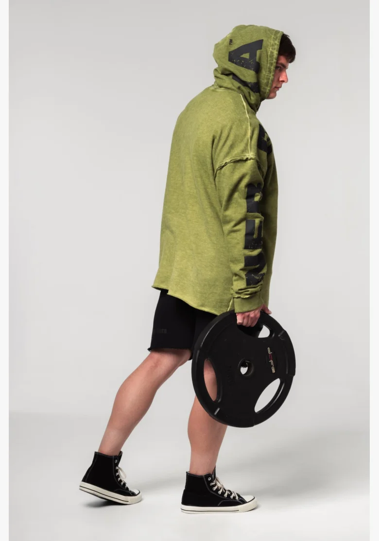 NEBBIA • NEBBIA Washed-off oversized mikina s kapucí NO BS zelená • Nebshop.cz