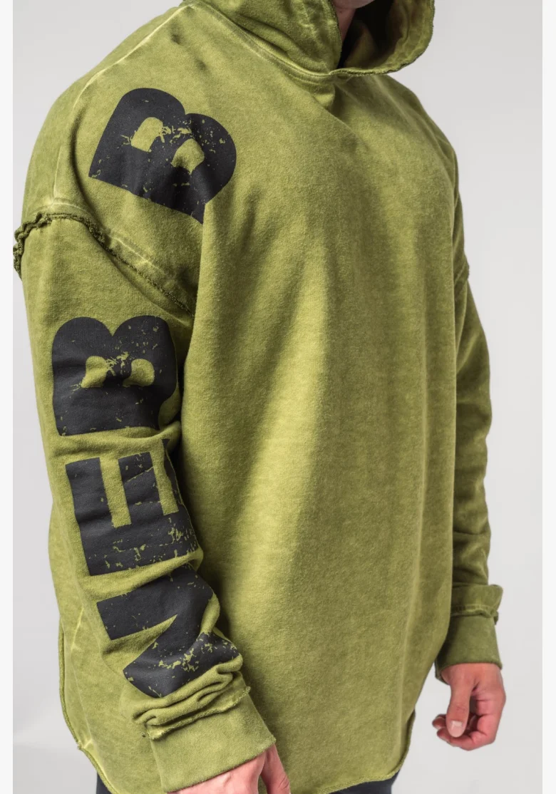 NEBBIA • NEBBIA Washed-off oversized mikina s kapucí NO BS zelená • Nebshop.cz
