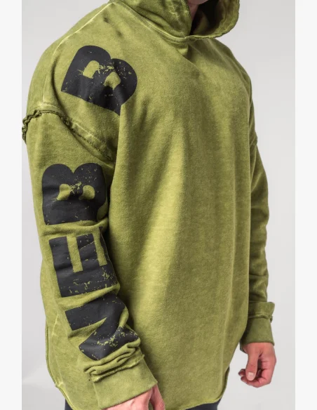 NEBBIA • NEBBIA Washed-off oversized mikina s kapucí NO BS zelená • Nebshop.cz