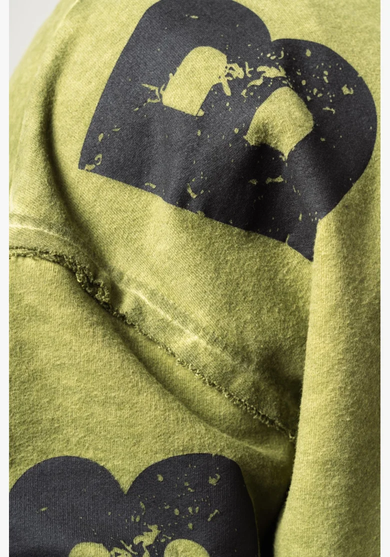 NEBBIA • NEBBIA Washed-off oversized mikina s kapucí NO BS zelená • Nebshop.cz