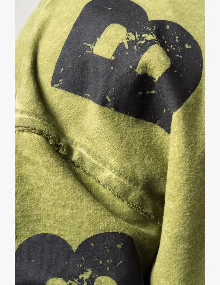 NEBBIA • NEBBIA Washed-off oversized mikina s kapucí NO BS zelená • Nebshop.cz