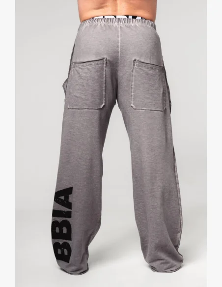 NEBBIA • NEBBIA Washed-off tepláky s kapsami NO SHORTCUTS šedé • Nebshop.cz