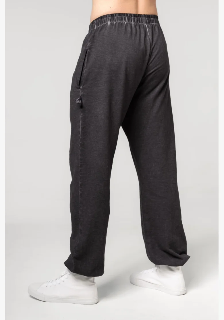NEBBIA • NEBBIA Washed-off volné baggy tepláky s kapsami GYM BRO černé • Nebshop.cz