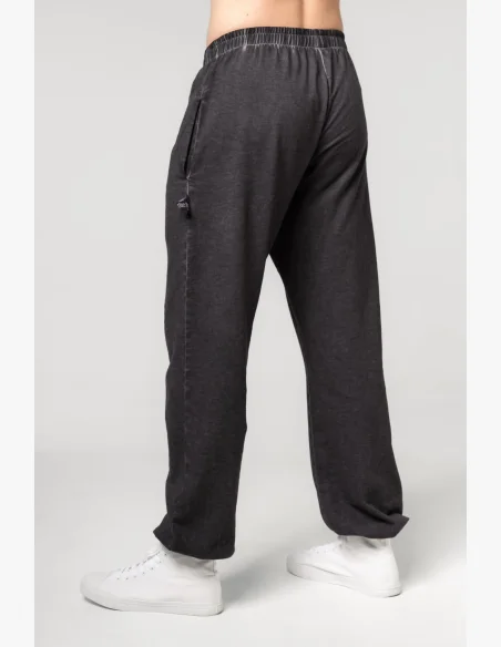 NEBBIA • NEBBIA Washed-off volné baggy tepláky s kapsami GYM BRO černé • Nebshop.cz