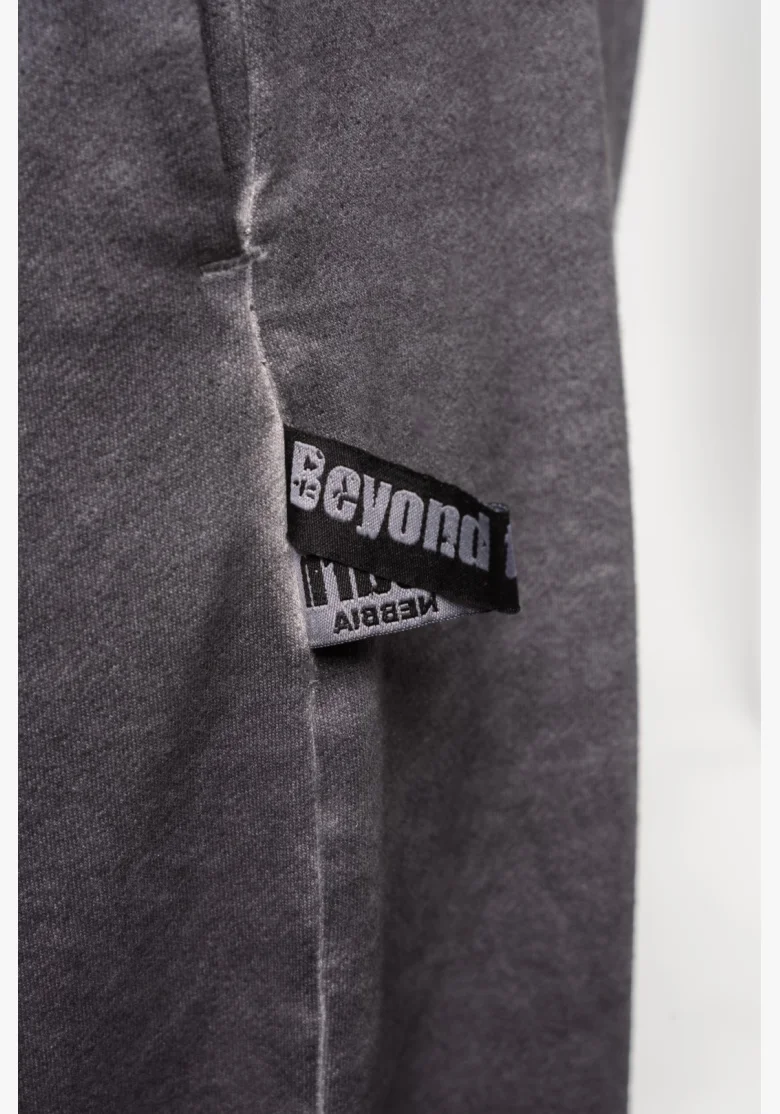 NEBBIA • NEBBIA Washed-off volné baggy tepláky s kapsami GYM BRO černé • Nebshop.cz